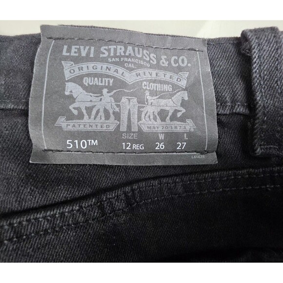 Levi’s Boy’s 510 Skinny Black Stone Jeans - Size 12 Regular (26W x 267) - Picture 7 of 11